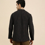 Men Black Woven Design Kurta