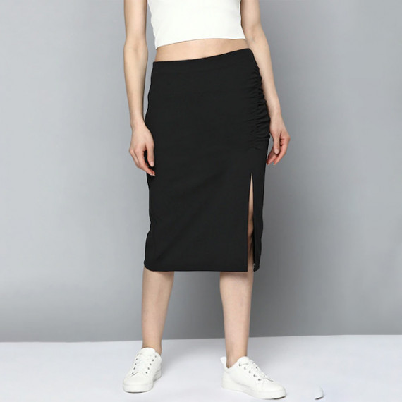 https://designerszone.in/products/women-black-pure-cotton-solid-ruched-straight-skirt