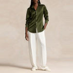 Women Green Classic Fit Silk Shirt