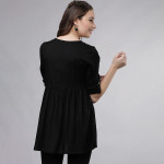 Women Black Solid Tunic