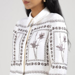 Women Ivory Simcoa Linen Silk Longline Shirt