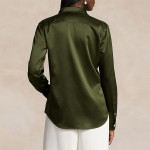 Women Green Classic Fit Silk Shirt
