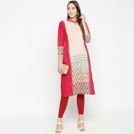 Women Pink Geometric Kurta