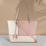 Pink & White Colourblocked Shoulder Bag