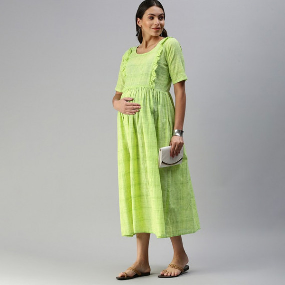 https://designerszone.in/products/lime-green-woven-design-handloom-maternity-a-line-midi-dress