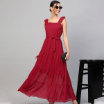 Maroon Tiered Maxi Dress