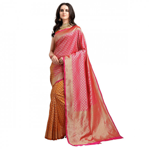 https://designerszone.in/vi/products/pink-mustard-yellow-ethnic-motifs-woven-design-half-half-kanjeevaram-saree