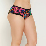 Women Black Printed Hipster Briefs