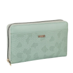 Women Green Textured Zip Around Wallet