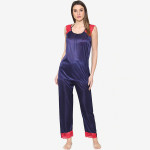 Navy Blue Solid Nightwear Set