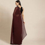 Maroon Pleated Georgette Saree