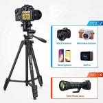 Osaka OS 550 Tripod 55 Inches (140 cm) with Mobile Holder and Carry Case for Smartphone & DSLR Camera Portable Lightweight Aluminium Tripod